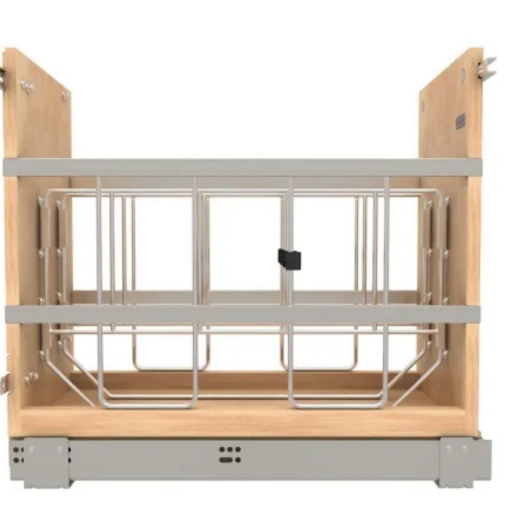 Rev-a-Shelf 447 - BCSC-8C Wood and Silver Pull-Out Cabinet Organizer